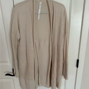 Lululemon Lotus Cream Open-Front Sweater